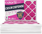 16x25x1 Air Filter (6-Pack) | Made in the USA | Color Changing | Remove Cat and Dog Odor | MERV 8 for Pet Hair Dander and Dust | 15.5"x24.5"x0.75" Exact Size