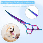 Professional Barber Scissors Kit - Colorful Pet Trimming Scissors, 7 inch Stainless Steel Shears for Grooming and Hair Cutting