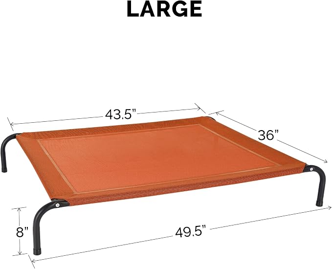FurHaven Elevated Pet Cots - Cooling & Breathable Nylon Mesh Hammock for Large Dogs/Easy-to-Assemble / / Durable and Reinforced/Perfect for Rest & Relaxation Outdoors - Terracotta Red, Large