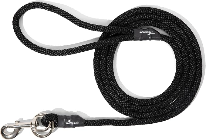 The Walkie No Pull Dog Leash - Gentle, Effective, Encourages Loose Leash Walking - Made in USA - Black - Size Large for Dogs 25 lbs – 150 lbs