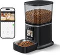 Automatic Cat Feeder with Camera, 2-Way Video& Audio, HD Video with Night Vision, 5G WiFi Pet Feeder, 5L Large Food Storage Container for Multiple Pet, Detachable for Easy Clean (Black)