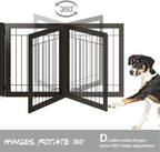 PAWLAND 96-inch Extra Wide Dog gate for The House, Doorway, Stairs, Freestanding Foldable Wire Pet Gate, Set of Support Feet Included (Espresso, 30" Height-4 Panels)