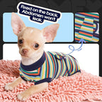 FUAMEY Dog Surgery Recovery Suit, Surgical Suit for Dogs Onesie for Surgery | Cone Alternative after Surgery, Abdominal Wound Protector, Onesie for Dogs after Surgery Spay Neuter, Dark Blue Stripes XS