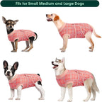 Kuoser Dog Recovery Suit for Female Male Dogs, Post-Surgery Bodysuit for Spay Neuter, Dog Onesie After Surgery, Anti-Licking Pet Surgical Recovery Suit, Pink XL
