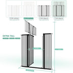 Jiprlak51 Extra Tall Cat Gate for Doorway – 30"-49.27" Extra Wide Pet Gate with Adjustable Cat Door Wide,Auto Close, Pressure Mounted, Pet Gate for Cats & Small Dogs, Hallway, Stairs, Kitchen