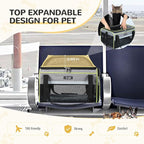 Lekereise Top-Expandable Pet Carrier 17x11x9.5 Inch Alaska Hawaiian Airline Approved Soft Sided Underseat to 12lbs Travel Carriers for Small Dogs and Cats with Locking Safety Zippers Anti-Scratch Mesh