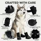 Dog Boots,Rugged Anti-Slip Sole Paw Protectors for Medium Large Dogs,Boots & Paw Protectors with Adjustable Straps,Waterproof Dog Booties for Hot Pavement,Snow,Hiking(Black,#9)