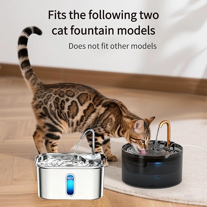 MISFANS Cat Fountain Filter Replacement, 12 Pack Filters and 12 Pack Sponges, for Item Model Number:S003,S005,Not Include Cat Fountain,Similar filter elements are interchangeable