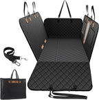A-Pce 600D Heavy Duty Dog Car Seat Cover for Back Seat, 2026 Upgraded | Hard Bottom Back Seat Extender for Pets- Holds 600lbs, Waterproof Scratch Proof Nonslip Dog Hammock for Cars Trucks and SUVs