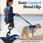rabbitgoo Escape Proof Dog Harness for X-Large, No Pull with Lift Handle | No Escape, Full Soft Padded, Reflective Adjustable Vest, Leash Clip for Walking Hiking Training, Blue & Black, X-Large