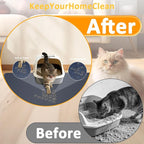 Cat Litter Mat, XXXL 52"x26" Extra Large Litter Mats Silicone, Jumbo Waterproof Floor Mat for Pets, Litter Trapping, Easy to Clean for Multi-cat Households(Grey)