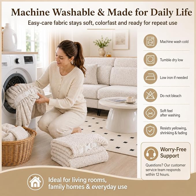 Stretch Sofa Slipcover, 2026 Upgraded Non Slip Couch Cover with Adjustable Straps, Pet Dog Cat Friendly Furniture Protector for 3 Seater, Washable for Living Room