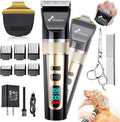 Gimars 4 in 1 Dog Grooming Clippers with Small Trimmer, 7000RPM High-Power 4-Speed Quiet Pet Shaver (≤55dB), Cordless Rechargeable Dog Hair Clippers for Thick Coats with Scissors, Comb & USB