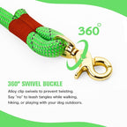 Nylon Rope Dog Leash, Green, 5 FT - 3/5" | Reflective, Handmade Braided, Heavy Duty, For Medium Large Dogs