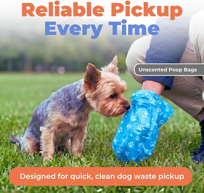 Best Pet Supplies Poop Bags for Dogs - Blue, 150 Count | Unscented, Leak-proof, Easy-Tear perforations, 15 Thick Bags per roll, Outdoor Walking & Travel, Fits Standard Holders