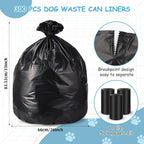 300 Pcs Dog Waste Poop Bags Dog Large Leak Proof Bags 26"x 33" Pet Waste Station Can Liners Heavy Duty Pet Trash Bin Liner for Walking Poop Station Dispensers, 3 Rolls of 50 (Black)