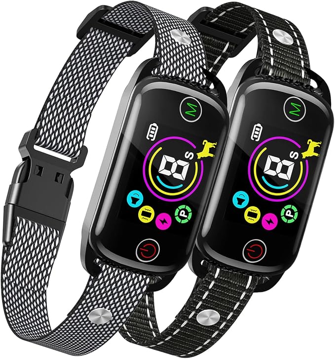 2 Pack Dog Bark Collar for Large Medium Small Dogs, Smart Automatic AI Bark Collar for Dogs,Effective Anti-Barking Training Collar with IP67 Waterproof, 4 Safe Training Modes and 8-Level Sensitivity