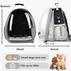 Lollimeow Cat Carrier Backpack, Expandable Bubble Pet Carrier for Cats and Small Dogs, Airline Approved Travel Backpack for Hiking, Walking & Outdoor Adventures - Supports up to 16 lbs