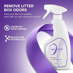 Zero Odor Litter Box Odor Eliminator Spray, Cat Litter Deodorizer, 16 oz | Cat Litter Box Deodorizer Spray, Molecular Technology - Safe for All Litter, Carpets & Rugs