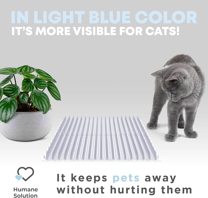 Petfolio 12 Pack Upgraded Scat Mat For Cats - 16 x 13 Inch Cat Repellent Mat With Uneven Spikes Is An Effective Pet Training Mat Device For Cat Repellent Indoor & Outdoor To Deter Cats & Other Animals