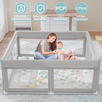 Hiaksedt Baby Playpen with Mat and Ocean Balls 50 x 50 inch | Small Playpen for Babies and Toddlers Baby Fence Playards