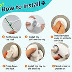 Interactive Cat Toys for Indoor Cats, Automatic Flying Feather Wand, Suction Cup Design, USB Rechargeable, Wall-Mounted Hanging Cat Toys for Bored Indoor Adult Cats