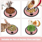 Serentive 2 Pcs Non-Slip Stainless Steel Small Cat Food Bowls - Unbreakable, Thicken 7 Oz Cat Dishes - Indoor, Removable Rubber Base, Easily Clean, Lovely Color