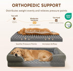 Comfort Expression Orthopedic Dog Beds for Large Sized Dog with Bolster | Waterproof Dog Couch Bed with Washable Cover & Non-Slip Bottom, Supportive Egg Crate Foam Large Pet Bed, 38x25 Inch