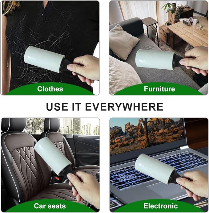 Lint Rollers for Pet Hair, 600 Sheets 2 Handles with 6 Rollers | Extra Sticky, Lint Remover for Clothes, Clean Hair on Sheets Couch Furniture and Carpet, Dog and cat Lint Roller,travel size