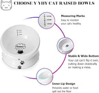 Y YHY Elevated Cat Food Bowl, Raised Food and Water Bowl for Cat and Small Dog, Tilted Ceramic Water Bowls No Spill,15oz, Dishwasher Safe
