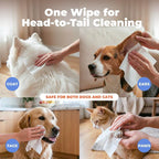 Best Pet Supplies Cleaning Dog Wipes - Soothing Oatmeal, 400 Count | Unscented, Large 8x9" Pet Wipes, Vitamin E, Puppy & Cat Safe, Gentle Grooming, Resealable Pouch Prevents Drying
