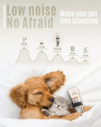oneisall Dog Clippers Grooming Kit for Dogs Cats Pets | Low Noise, Rechargeable Cordless, Long Battery Life, Simple for Beginners, 6 Guide Combs, Removable & Rinsable Blade