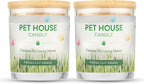 Pet House 9 oz Fresh Cut Grass Scented Candle, Clean Burning, Long Lasting Plant-Based Pet Odor Candle, 60 Hour Burn Time - 2 Pack