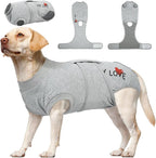 Kuoser Dog Recovery Suit for Male Dogs, Post-Surgery Bodysuit for Spay Neuter, Dog Onesie After Surgery, Anti-Licking Pet Surgical Recovery Suit, Gray L