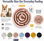 Ceramic Slow Feeder Dog Bowl 1.5 Cup Puzzle Dish for Small Medium Dogs | Glazed ceramic maze bowl with 1.5-cup capacity for dry or wet food, sized for small and medium dogs