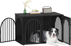 Hzuaneri 39.4" Wooden Dog Crate Furniture, Indoor Dog Kennel Dogs Cage for Small/Medium/Large Dogs, Heavy Duty Dog Crates Decorative Pet House End Side Table TV Stand, Black DFC84104B