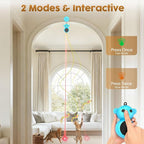 Interactive Cat Toys for Indoor Cats: 2-in-1 Laser Pointer Cat Toy with Automatic Flying Bird & Mouse Wand, Adjustable Speed USB Rechargeable Doorway Hanging Toy for Bored Kittens and Adult Cats