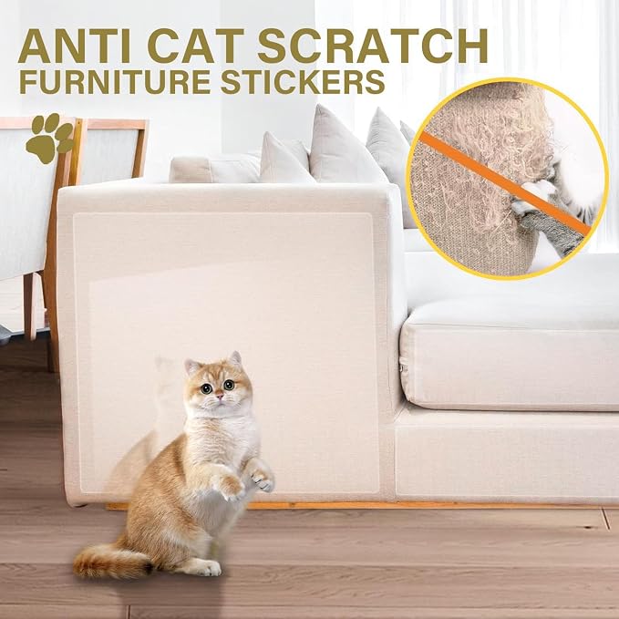 yongjoy Cat Scratch Furniture Protector, 316" x 11.8" Clear Tape | Extra-long roll, 0.12mm thick vinyl, flexible design, customizable size, suitable for large furniture areas