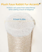 Aechonow 34" Cat Scratching Post, Sisal Wall Mounted Cat Scratcher for Cats | Cat Wall Climber, Cat Wall Scratcher, Cat Wall Furniture for Indoor Cats, Natural Sisal, Tall & Sturdy, Rabbit Velvet