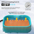 IPOW 1.45 Gal/5.5L Extra Large Heated Water Bowl with 5 Layers Design for Heating & Heat Preservation Provides Drinkable Water & Food in Winter Heated Pet Bowl for Cat Rabbit Chicken Duck Squirrel
