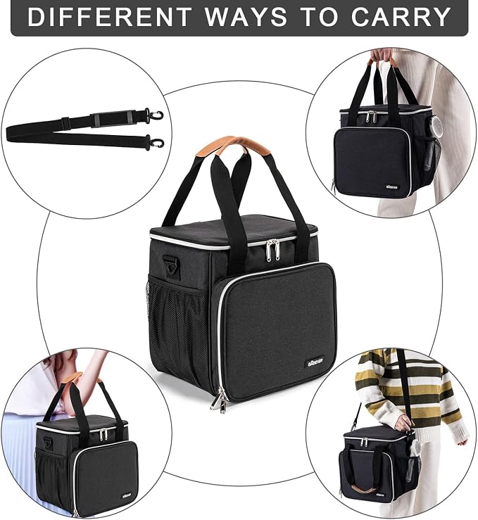 Pet Grooming Bag, Dog Grooming Supplies Organizer Tote Bag, Perfect for Pet Grooming Tool Kit Accessories-Black