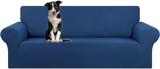 Stretch Oversized Couch Covers for Sofa Slipcover,Classic Blue | 1-Piece Washable Sofa Cover (94"-110") 4-Seater Furniture Protector, Soft Jacquard Non-Slip Elastic Bottom for Dogs & Kids