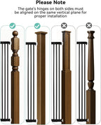 COMOMY 42" Extra Tall Baby Gate for Stairs Doorways, Fits Openings 29.5" to 40.6" Wide, Auto Close Sturdy Safety Dog Gate for House, Pressure Mounted Easy Walk Through Pet Gate with Door, Black