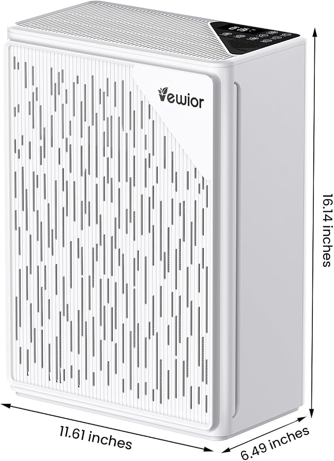 VEWIOR Air Purifier for Home Large Room Bedroom H13 True HEPA up to 2535ft² | Air Cleaner with PM2.5 Display Air Quality Sensor, Fragrance Diffuser for Wildfire Smoke Pet Hair Dust