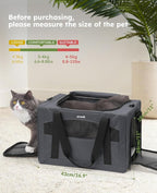 Pecute Cat Carrier Stable, Pet Carrier with Privacy Partition,Dark Gray | Safe For Car Travel, Stable Steel Frame, Soft-Sided Pet Carrier Bag For Dogs And Cats Up To 11lbs, Foldable Design.