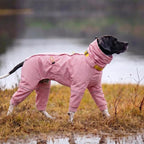 Kouser Waterproof Full-Body Coverage Dog Raincoat, Pink S | Dog Raincoat with Reflective Stripes, Adjustable Dog Rain Jacket with Leash D-Ring, Hooded Poncho for Small Medium Large Dogs