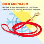 Viper Biothane K9 Working Dog Leash Waterproof Lead for Tracking Training Schutzhund Odor-Proof Long Line with Solid Brass Snap for Puppy Medium and Large Dogs, 15ft Cherry Red