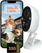 SensForge 2.5K Indoor Outdoor Battery Camera, Dual-Band WiFi, Free AI Human & Pet Detection, 2-Day Cloud + 32GB SD Storage, Spotlight Color Night Vision, Magnetic Mount, Optional AI + Storage Upgrade