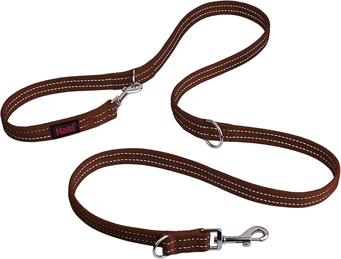Halti Training Dog Leash | Size Large, Deep Walnut, 2m | No-Pull Double-Ended Dog Leash | Light, Soft & Durable | Ideal for Obedience Training & Everyday Walks with Dogs & Puppies