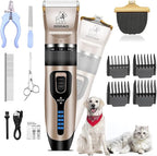 Dog Clippers for Grooming,Dog Grooming Kit for Heavy Thick Hair&Coats | <60dB quiet,Rechargeable Cordless,4H Runtime,4 Guide Combs,2in1 Wide & Narrow Blades,Pet Shaver for Matted Fur